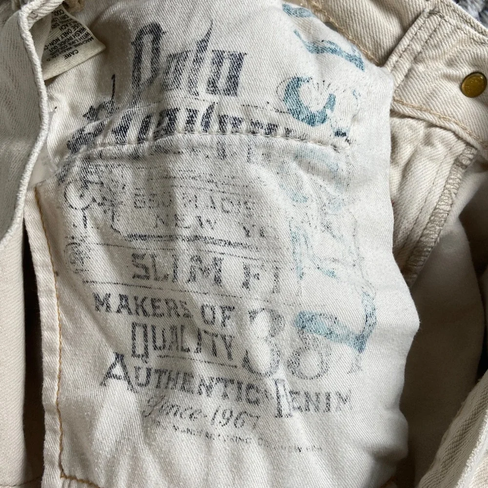Polo Ralph Lauren Slim Straight‎ Jeans Mens 31x30 Beige Hudson Bone Denim Pants